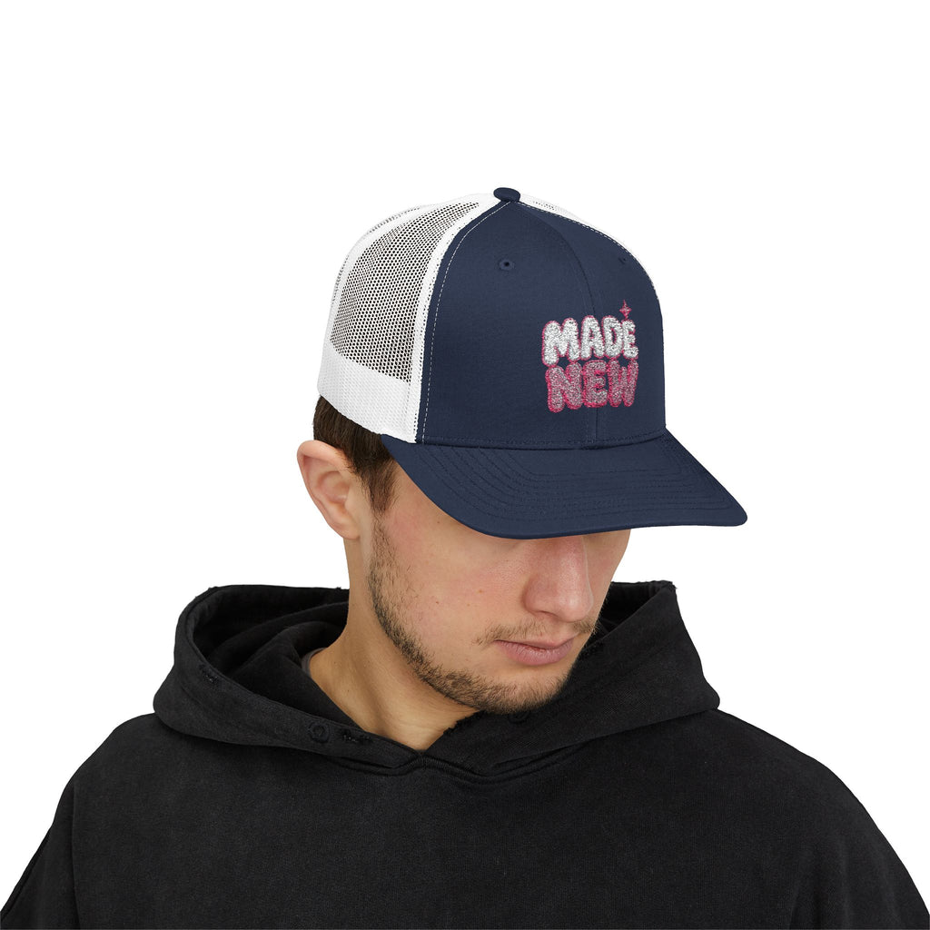 Made New Trucker Hat — Pink Glitter 'Made New' Snapback Cap