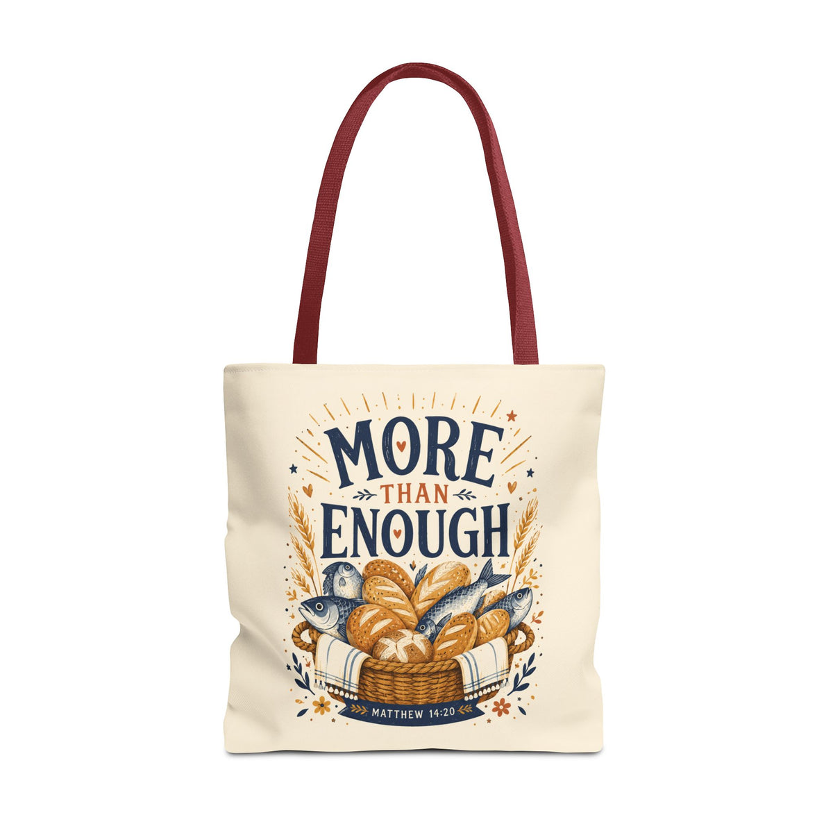 More Than Enough Tote Bag — Inspirational Scripture Bread Harvest Design