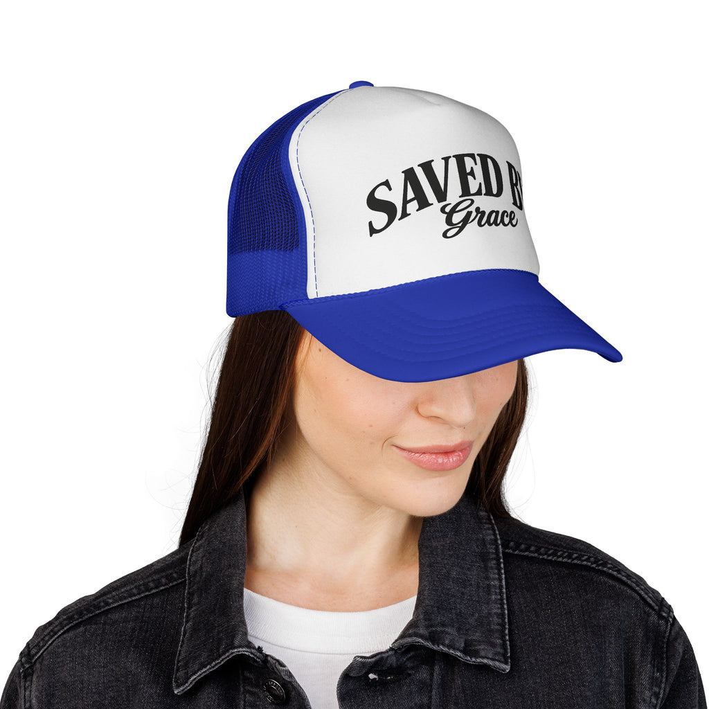 Saved By Grace trucker cap | Christian faith hat