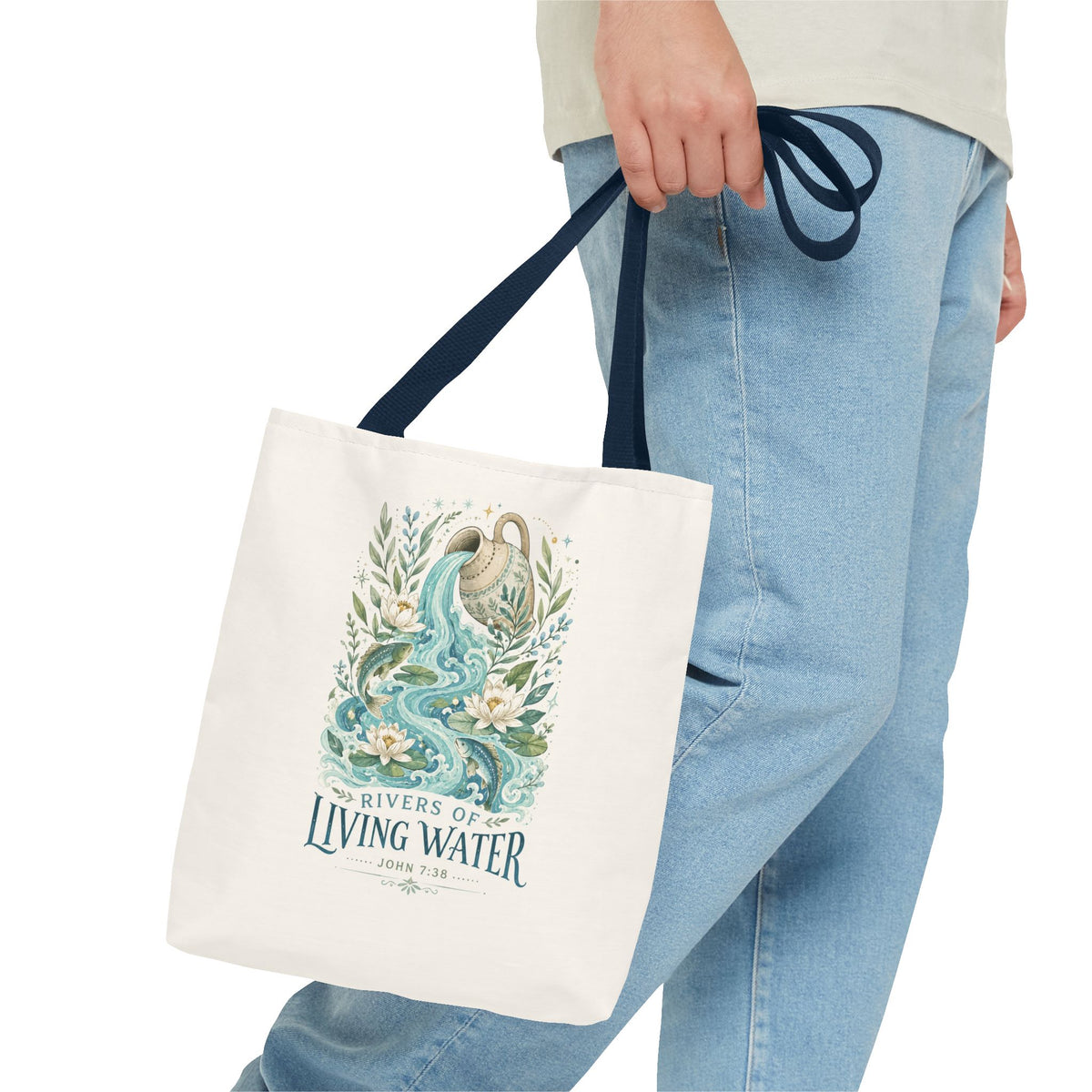 Tote — Rivers of Living Water Floral Faith Tote Bag