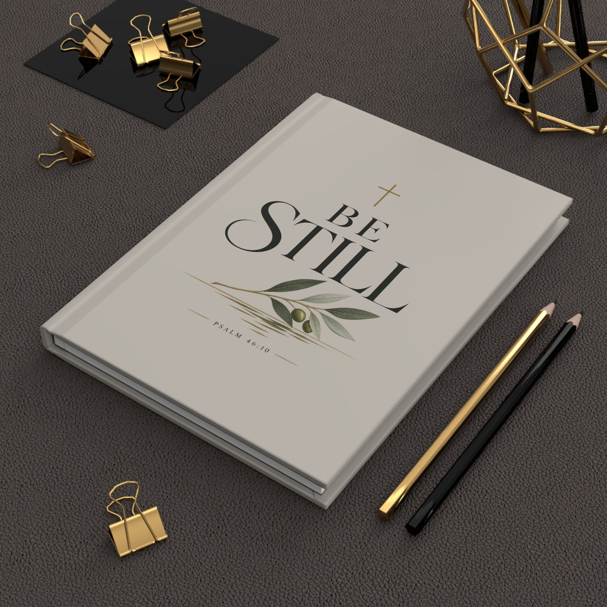 Be Still Hardcover Journal — Christian Lined Notebook (Psalm 46:10)