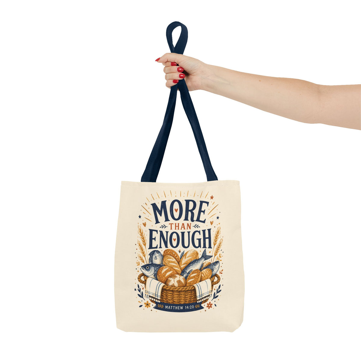 More Than Enough Tote Bag — Inspirational Scripture Bread Harvest Design