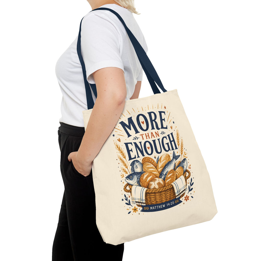 More Than Enough Tote Bag — Inspirational Scripture Bread Harvest Design