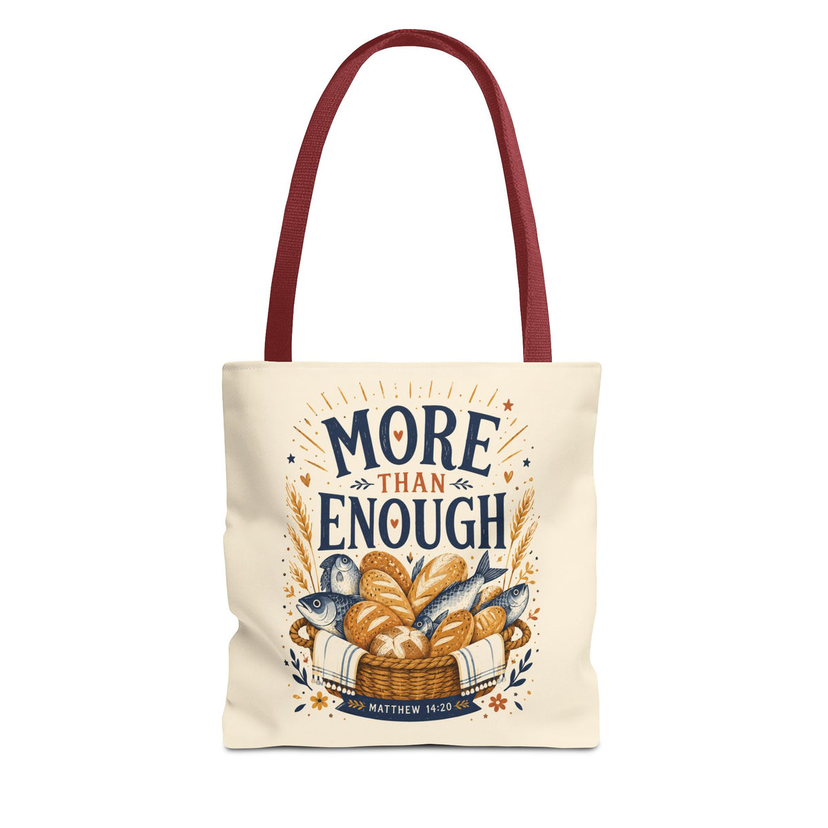 More Than Enough Tote Bag — Inspirational Scripture Bread Harvest Design