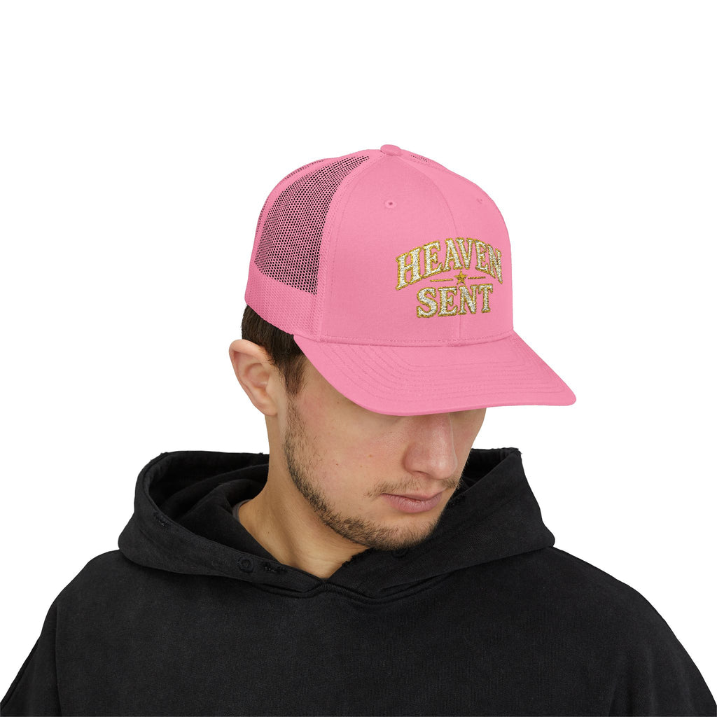 Heaven Sent Trucker Hat - Embroidered Snapback Cap