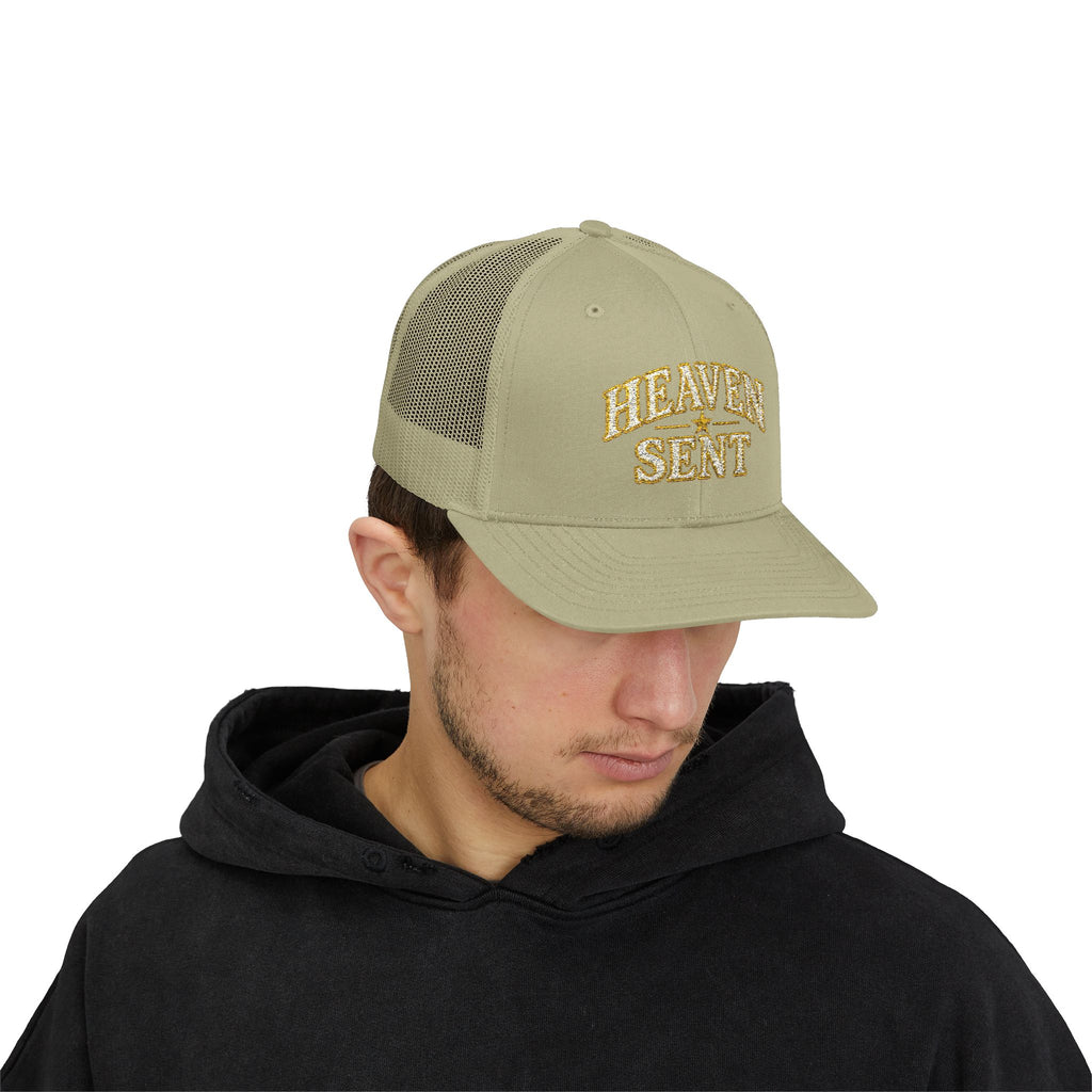 Heaven Sent Trucker Hat - Embroidered Snapback Cap