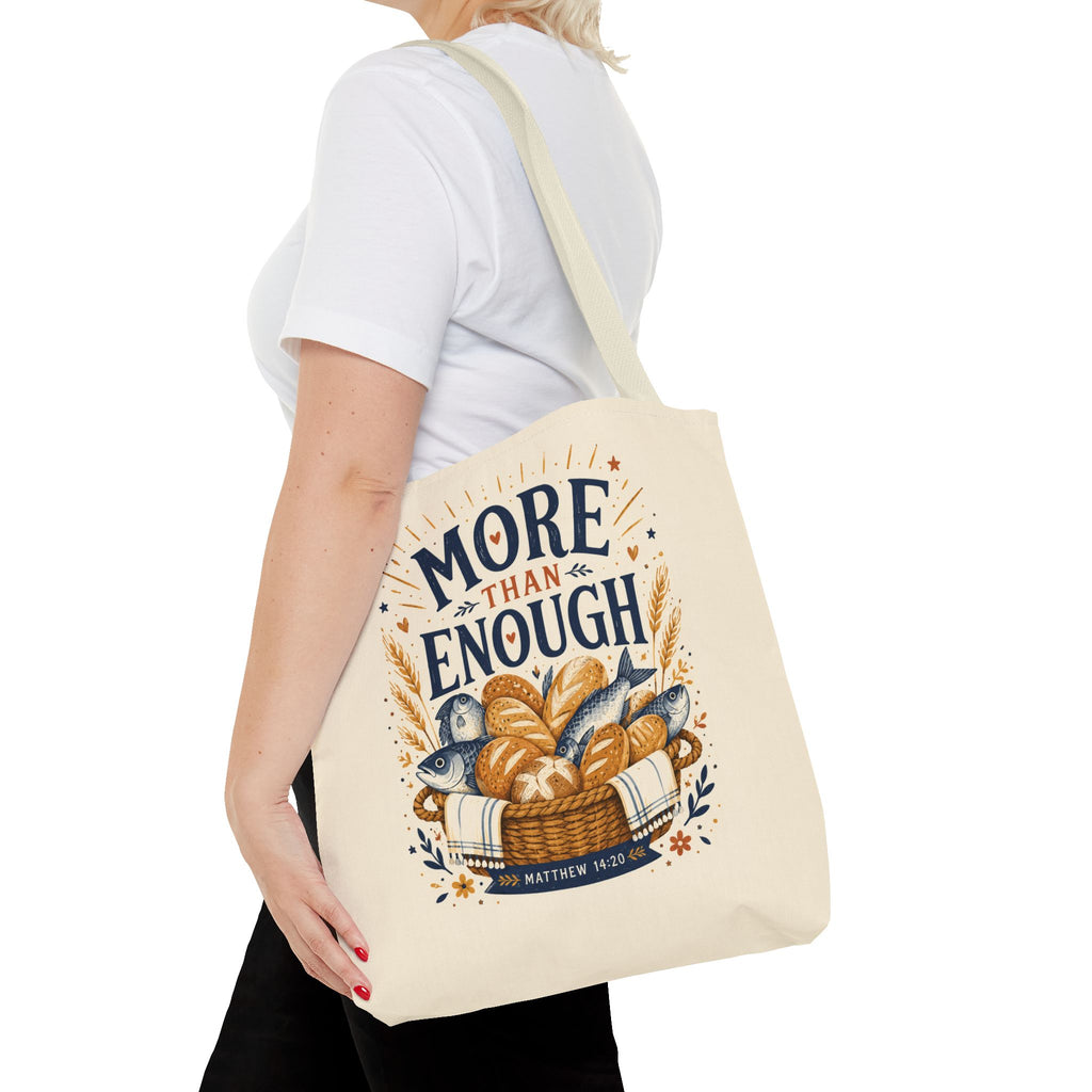 More Than Enough Tote Bag — Inspirational Scripture Bread Harvest Design
