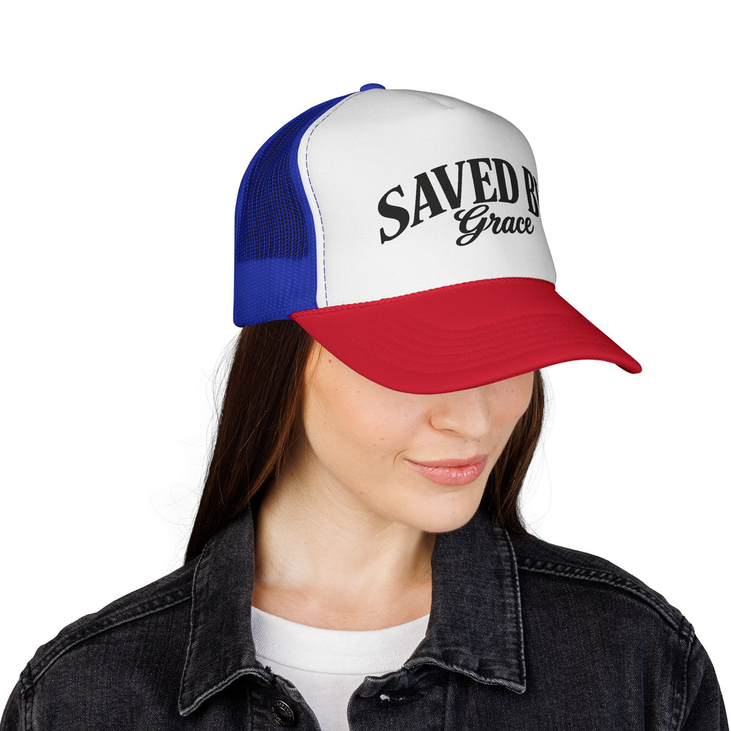 Saved By Grace trucker cap | Christian faith hat
