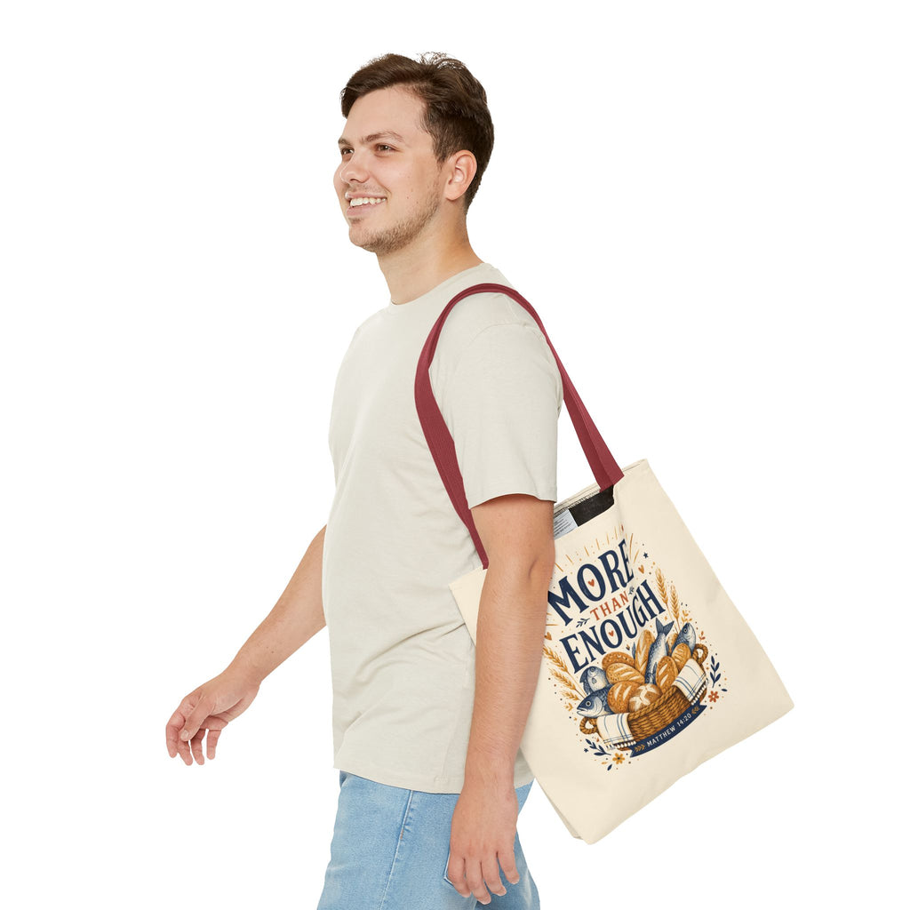 More Than Enough Tote Bag — Inspirational Scripture Bread Harvest Design