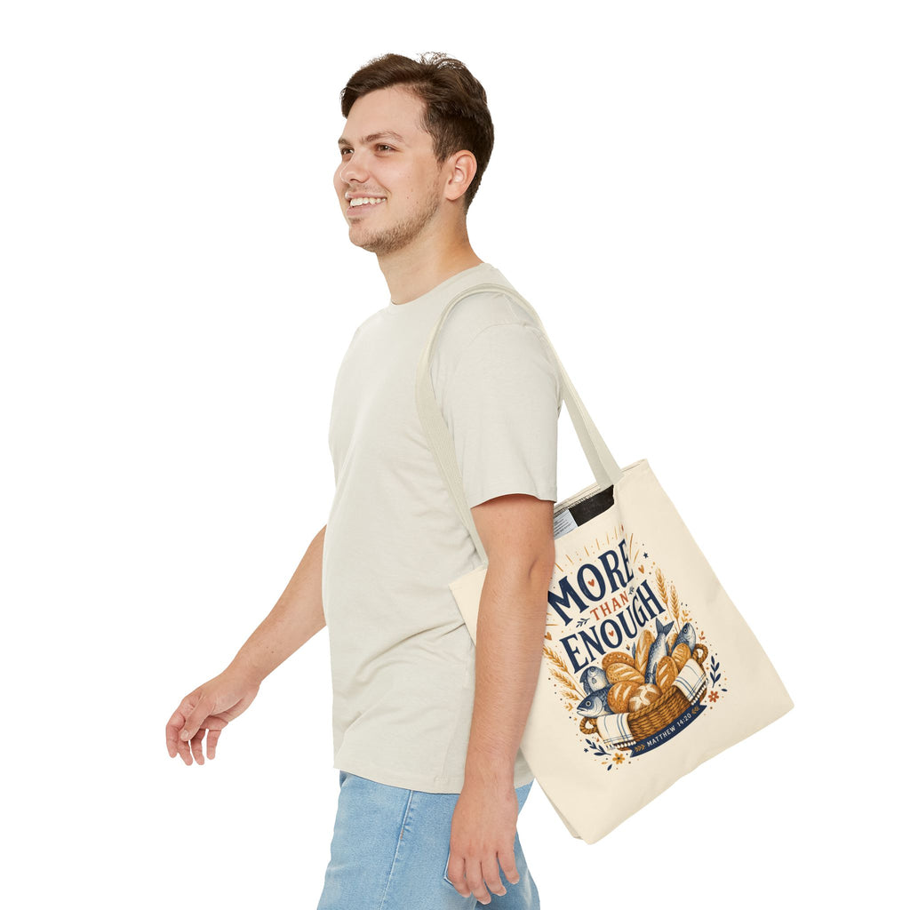 More Than Enough Tote Bag — Inspirational Scripture Bread Harvest Design