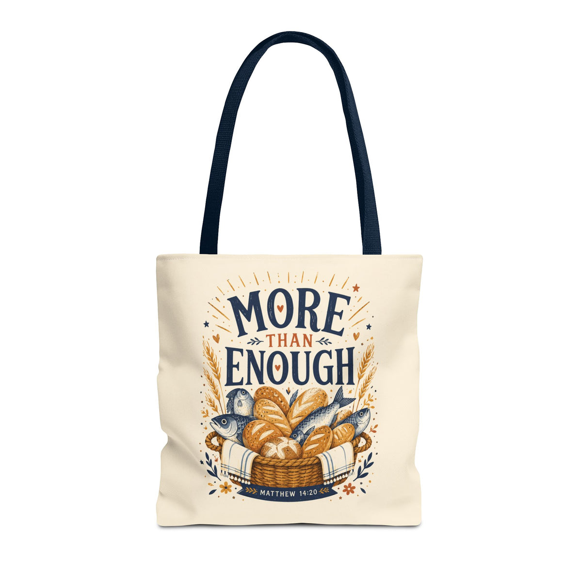 More Than Enough Tote Bag — Inspirational Scripture Bread Harvest Design