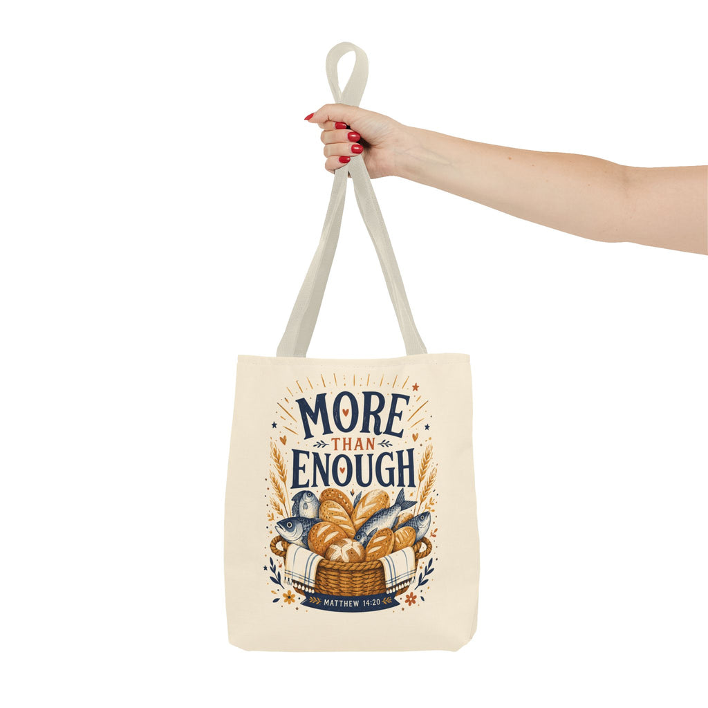 More Than Enough Tote Bag — Inspirational Scripture Bread Harvest Design