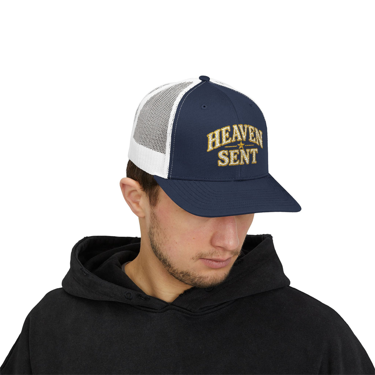 Heaven Sent Trucker Hat - Embroidered Snapback Cap