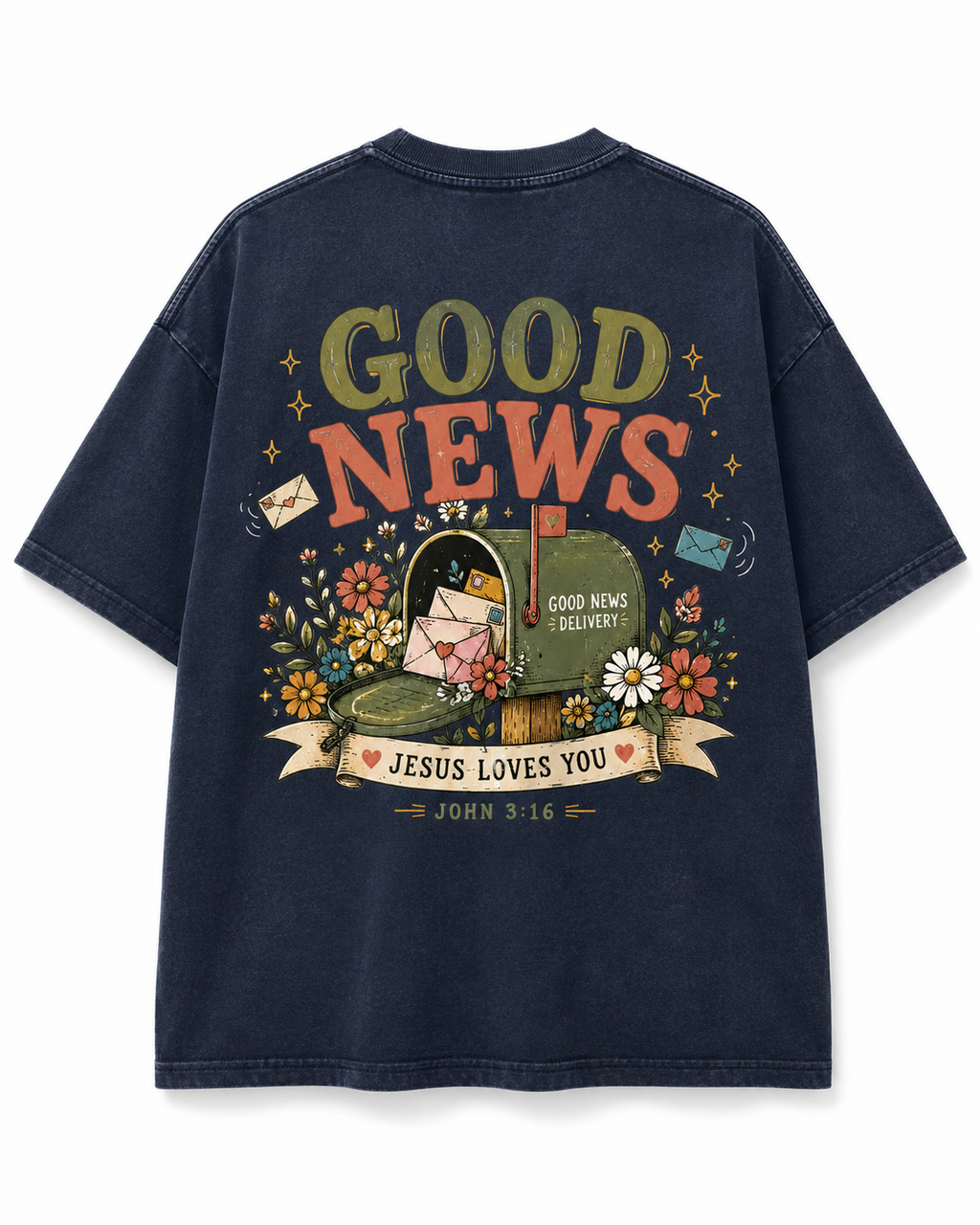 Good News T-Shirt — 'Jesus Loves You' John 3:16 Christian Graphic Tee