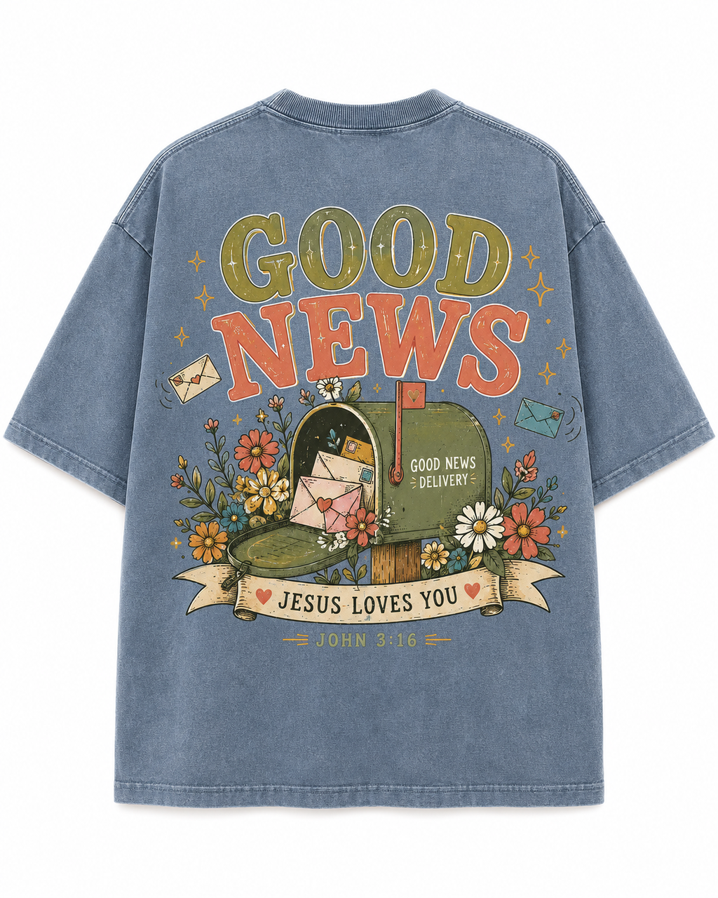 Good News T-Shirt — 'Jesus Loves You' John 3:16 Christian Graphic Tee