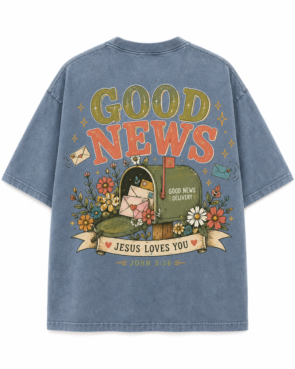 Good News T-Shirt — 'Jesus Loves You' John 3:16 Christian Graphic Tee