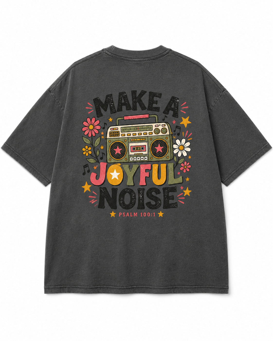 Make a Joyful Noise T-Shirt — Retro Boombox Christian Tee