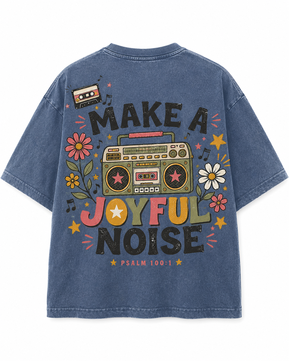 Make a Joyful Noise T-Shirt — Retro Boombox Christian Tee