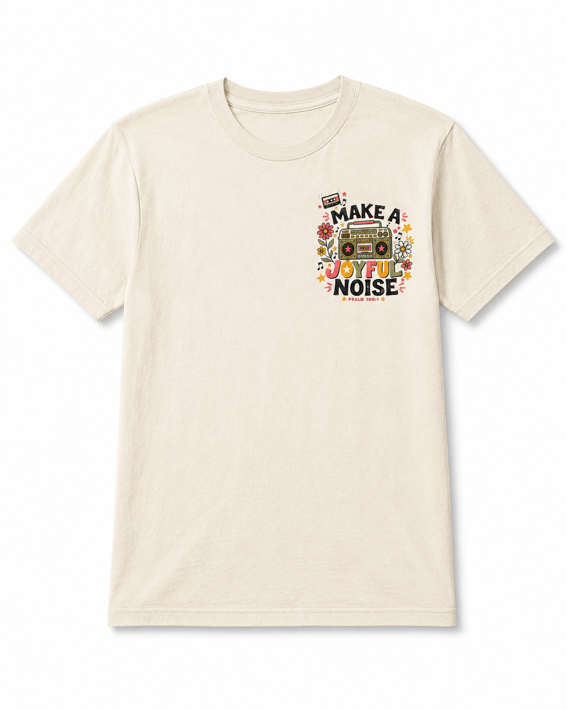 Make a Joyful Noise T-Shirt — Retro Boombox Christian Tee
