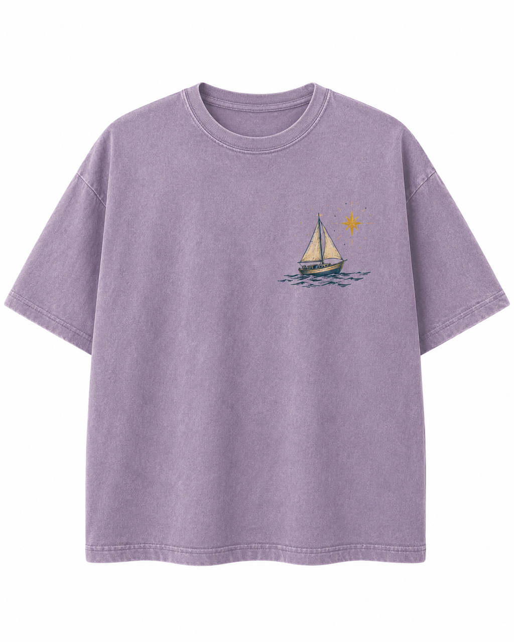 Peace Be Still Sailboat T-Shirt — Christian Faith Graphic Tee (Mark 4:39)