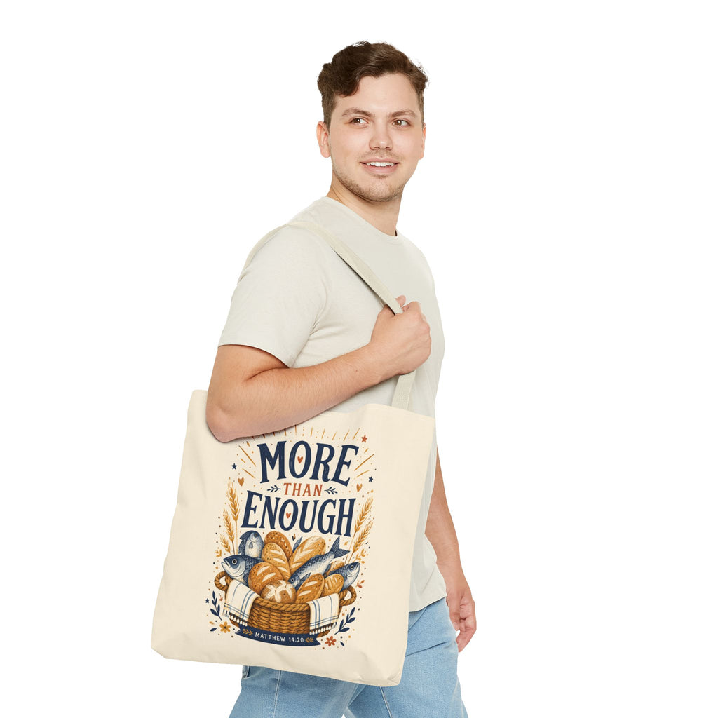 More Than Enough Tote Bag — Inspirational Scripture Bread Harvest Design