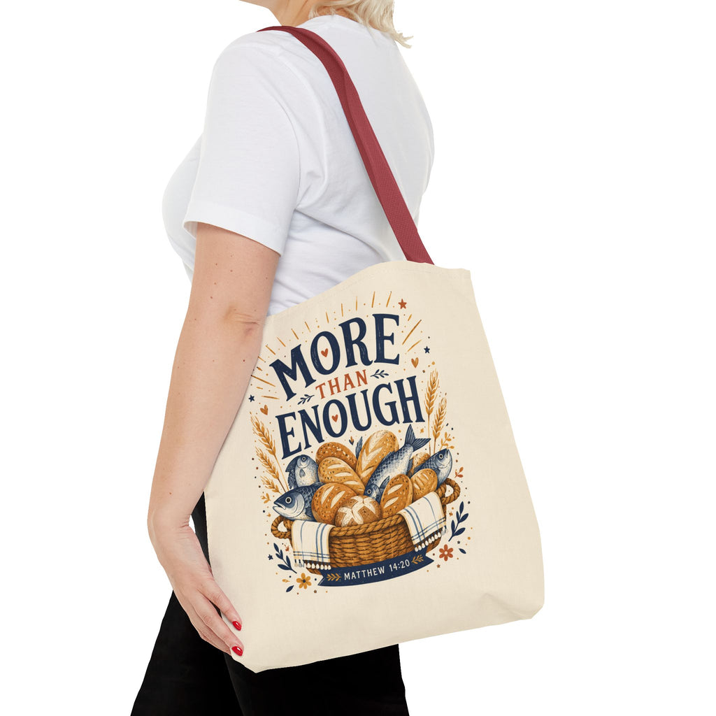 More Than Enough Tote Bag — Inspirational Scripture Bread Harvest Design
