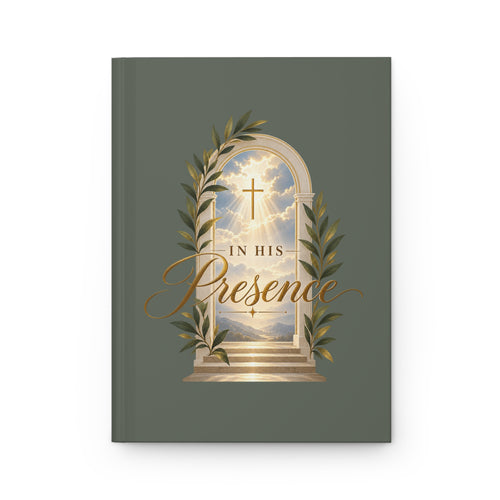 Christian Hardcover Journal — "In His Presence" Lined Matte Notebook