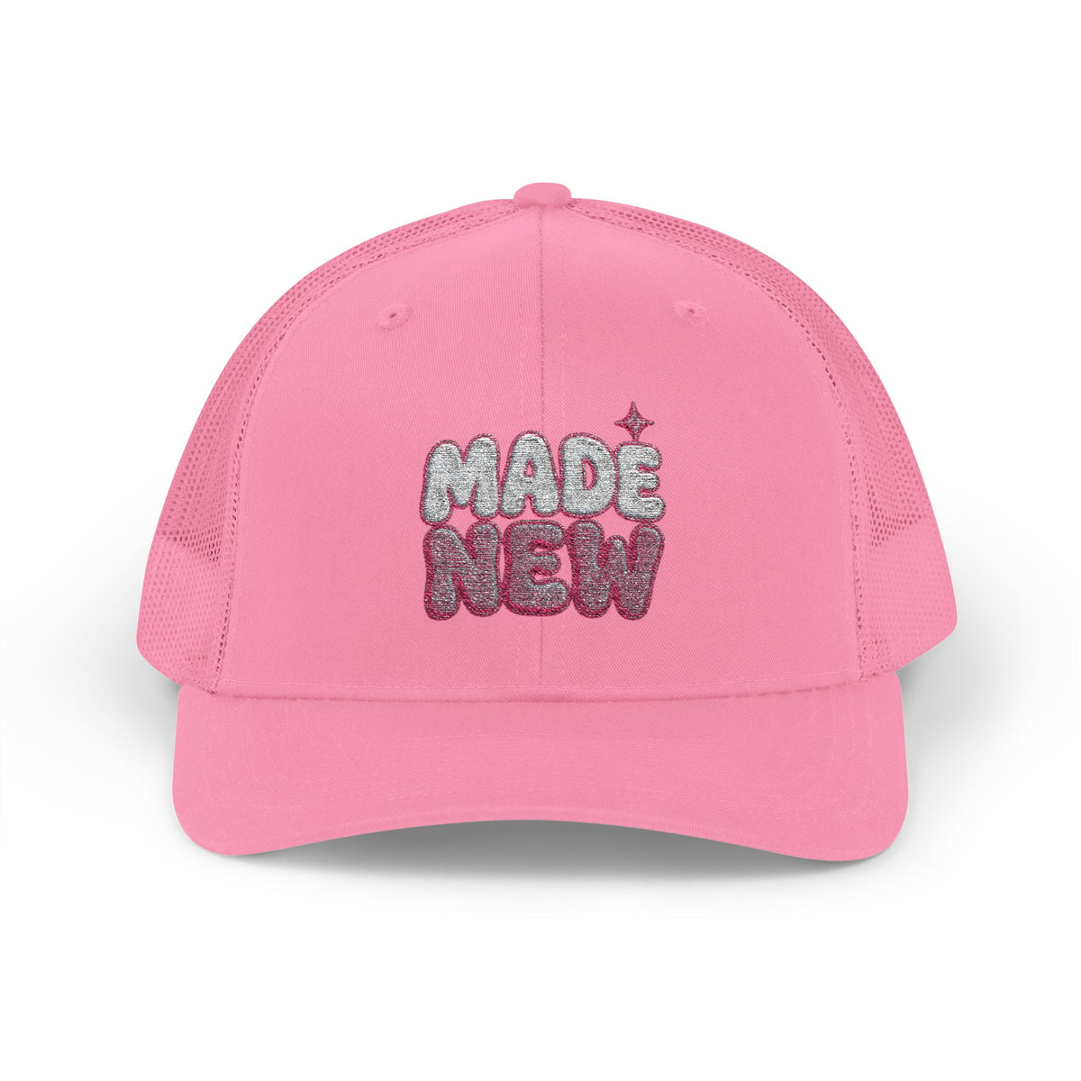 Made New Trucker Hat — Pink Glitter 'Made New' Snapback Cap
