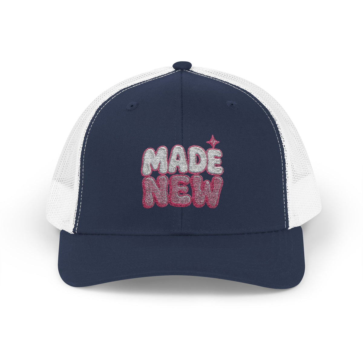 Made New Trucker Hat — Pink Glitter 'Made New' Snapback Cap