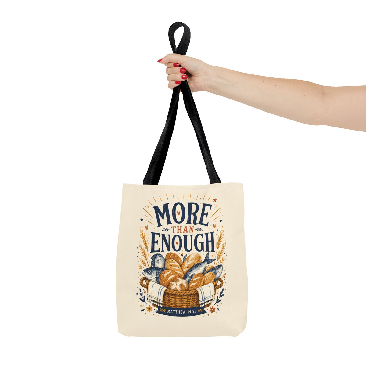 More Than Enough Tote Bag — Inspirational Scripture Bread Harvest Design