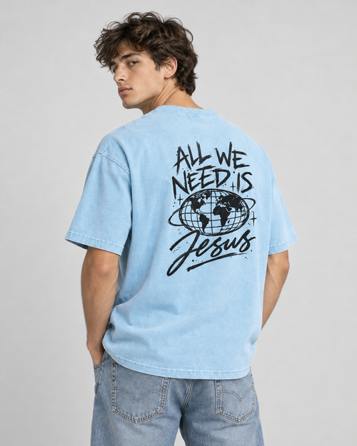 All We Need Is Jesus Mineral Wash Boxy Tee