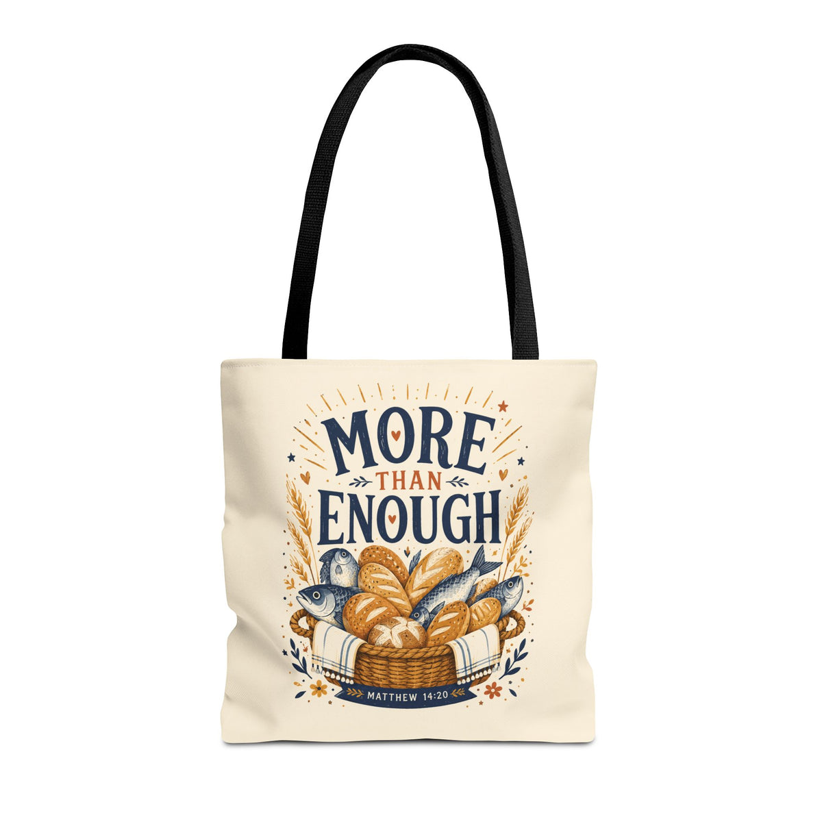More Than Enough Tote Bag — Inspirational Scripture Bread Harvest Design