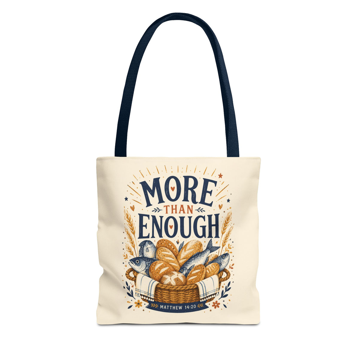 More Than Enough Tote Bag — Inspirational Scripture Bread Harvest Design