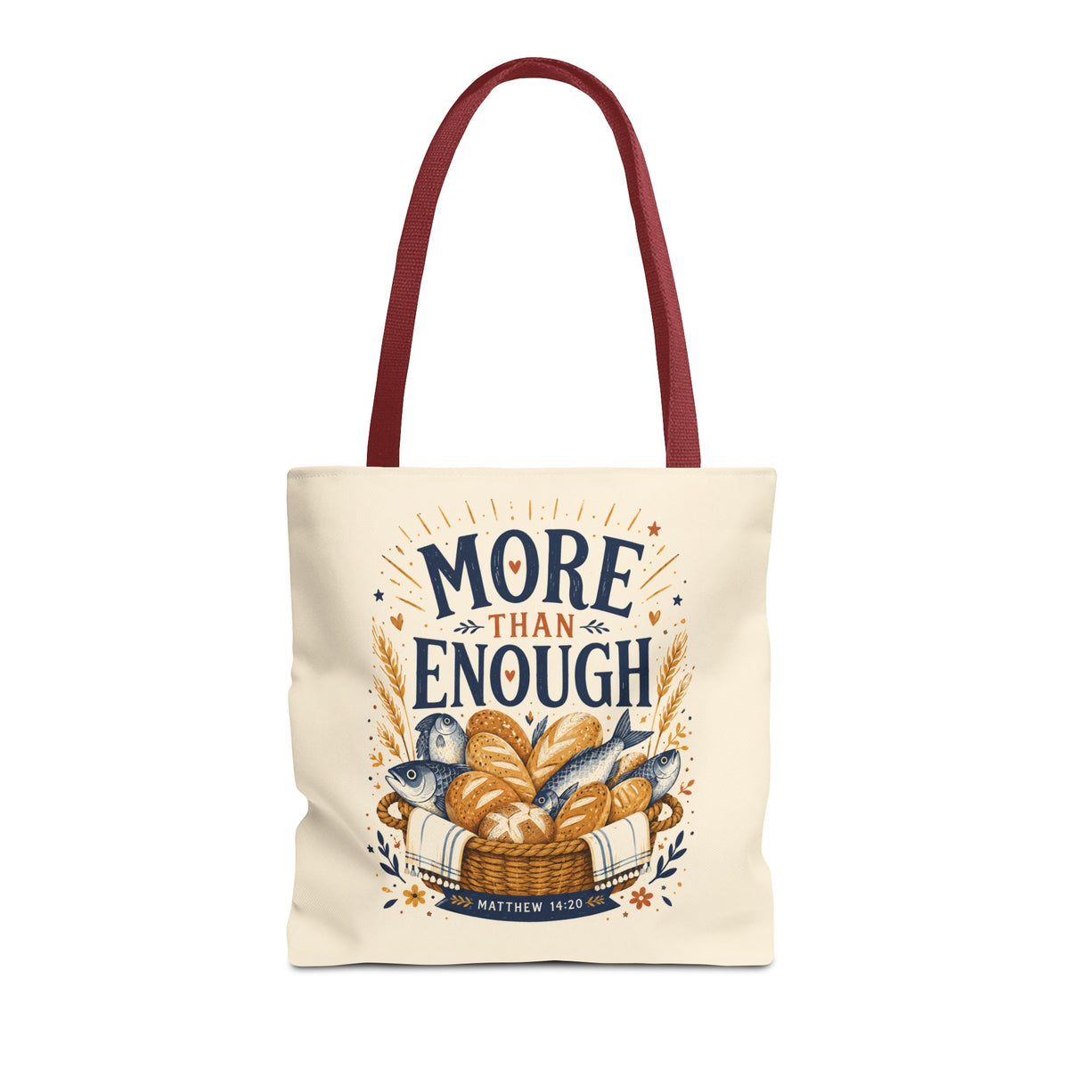 More Than Enough Tote Bag — Inspirational Scripture Bread Harvest Design