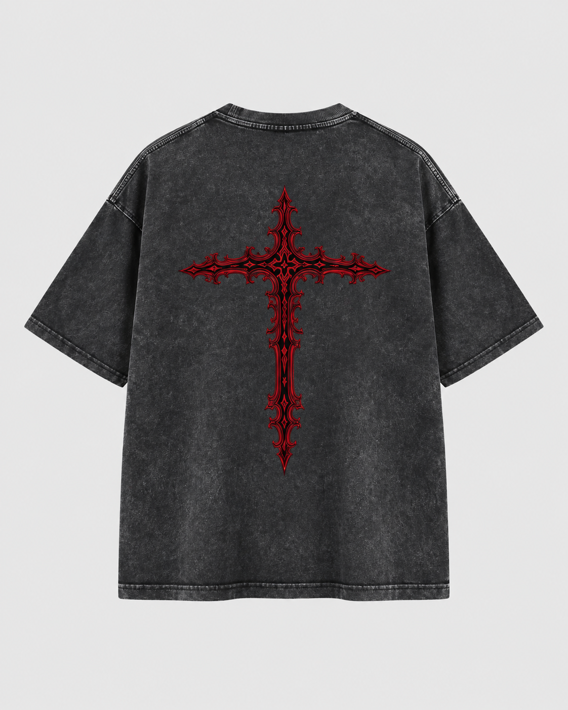 Crimson Cross Mineral Wash Boxy Tee