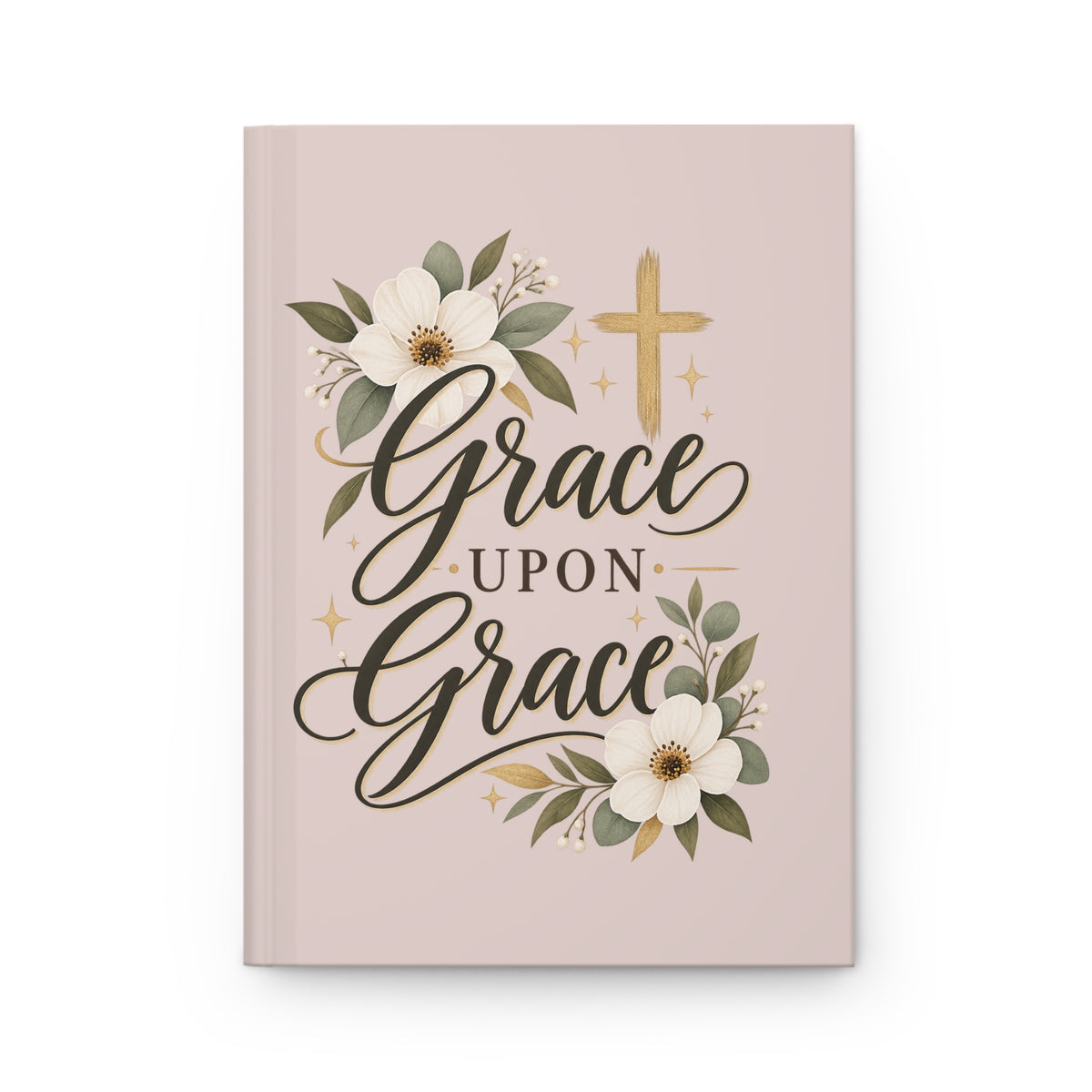 Grace Upon Grace Hardcover Journal — Christian Floral Lined Notebook