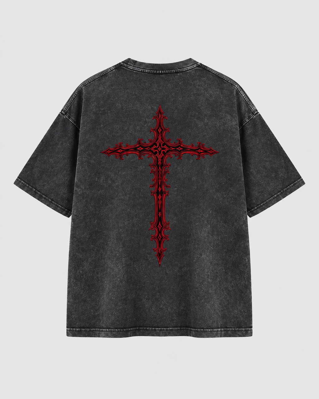 Crimson Cross Mineral Wash Boxy Tee