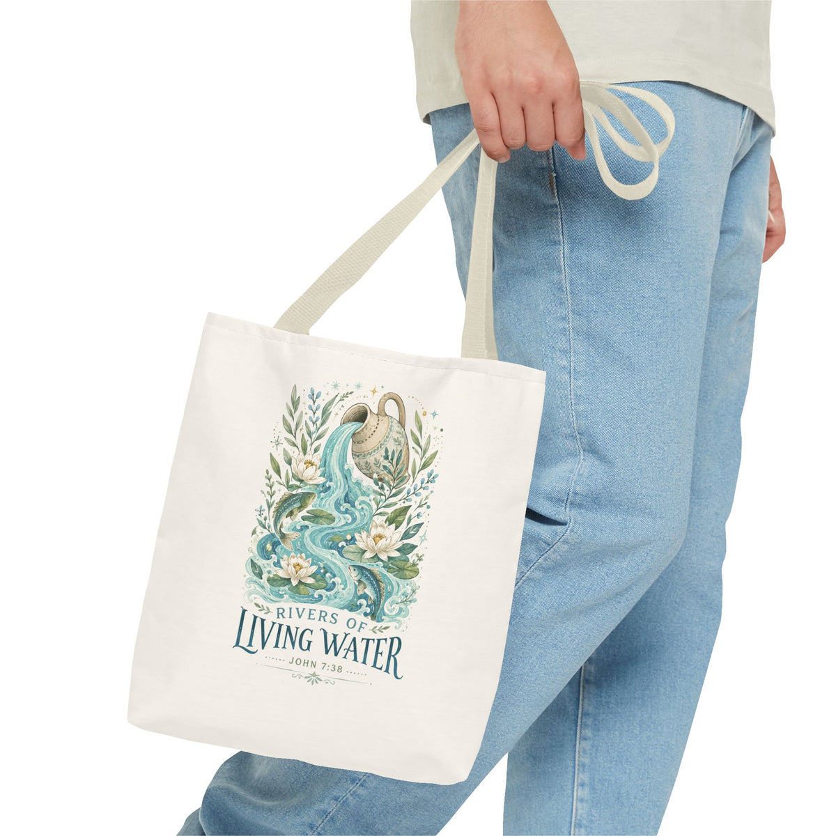 Tote — Rivers of Living Water Floral Faith Tote Bag